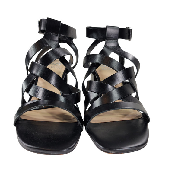 Vince Camuto 10M Chunky Heeled Sandals Womens Sutellie Black Strappy Y2K 90s 4" - Picture 6 of 12